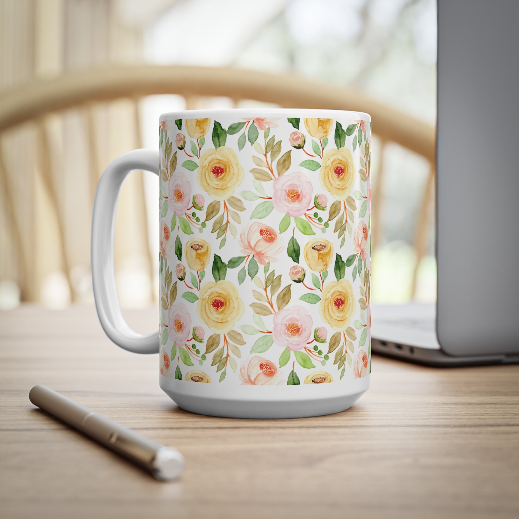 Taza Flores con Cara de Buena