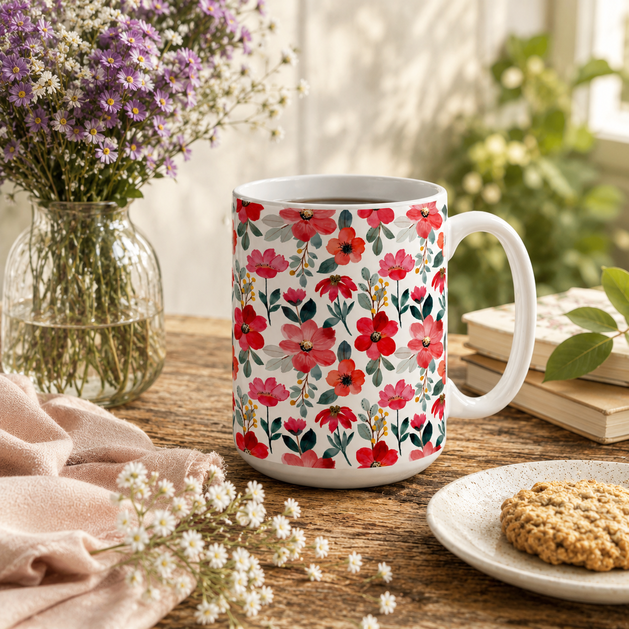 Taza Flores con Mal Genio